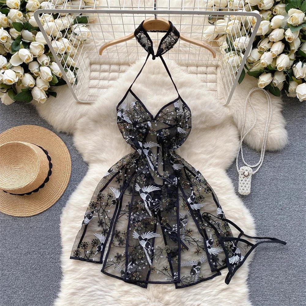 Hollow Out Cosplay Lingerie Lace Backless Jumpsuit - Empire P.E