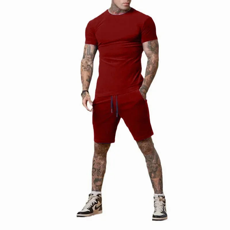 summer outdoor sports suit men's two-piece set tracksuit