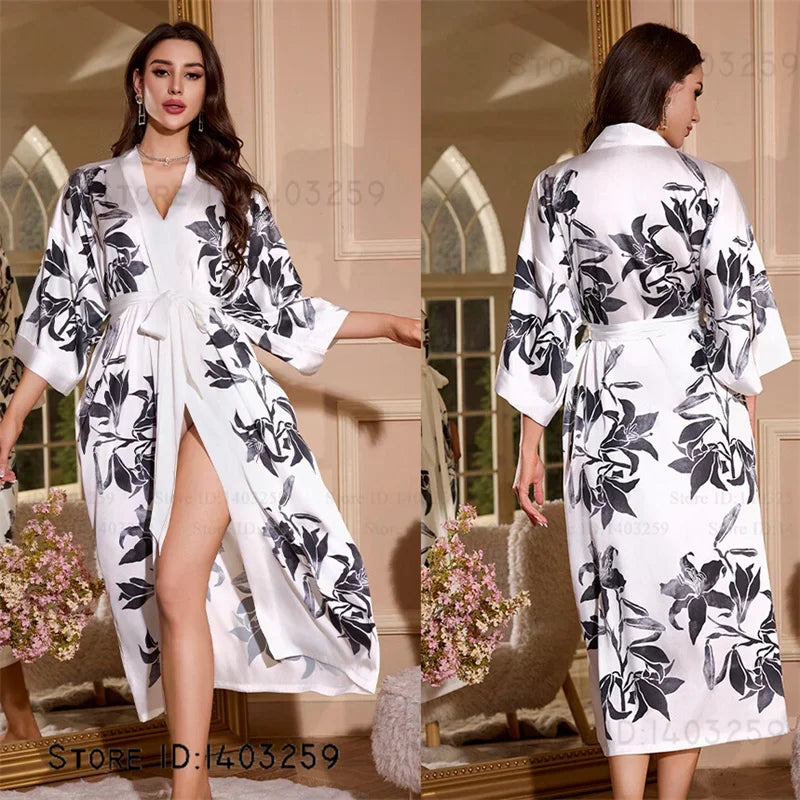 Female Long Robe Loungewear Elegant - Empire P.E