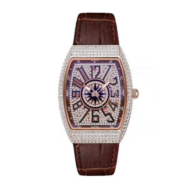 The Tonneau Minimalist Waterproof Women Ultra Thin Watches Leather Band Fashion Diamond-encrusted Quartz Watch Relogio Feminina - Empire P.E