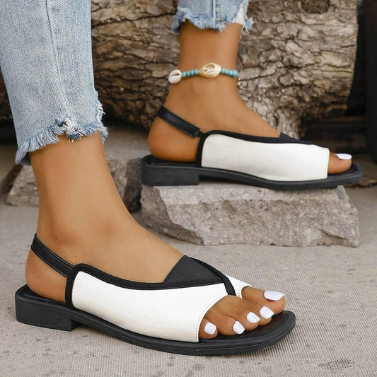 Women Sandals 2024 New Summer Casual Sandals Vintage Open Toe Flip Flops Fashion Beach Flat Basic Square Head Designer Shoes - Empire P.E