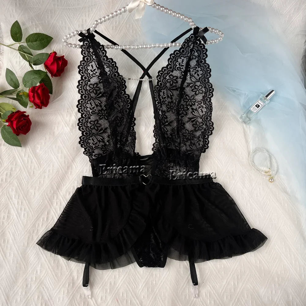 Sexy Lingerie Woman Lace Transparent Sets - Empire P.E