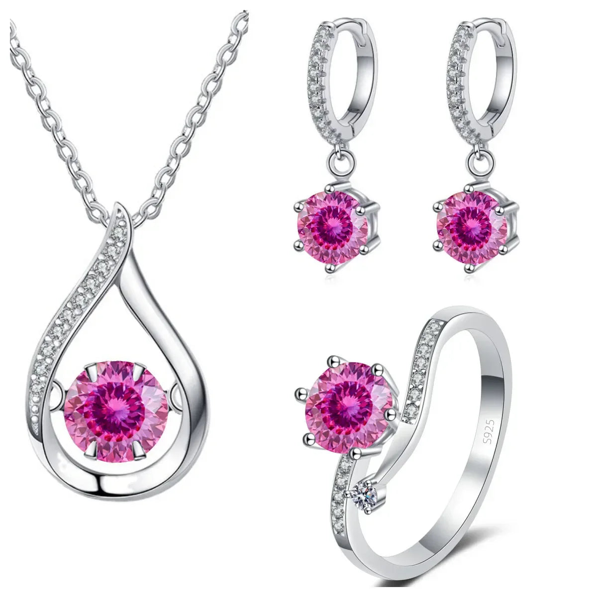 Real 925 Silver Moissanite Jewelry Set - Empire P.E