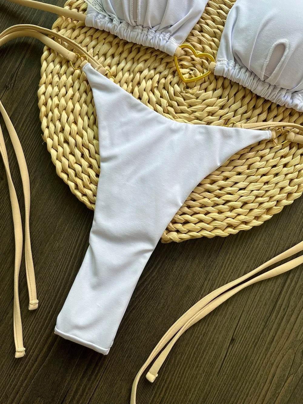 RUOTONSEPT Sexy Halter Solid color Bikini Set Women's Swimsuit Two-piece Triangle Thong Swimwear Bathing Suit Brazilian Biquinis - Empire P.E