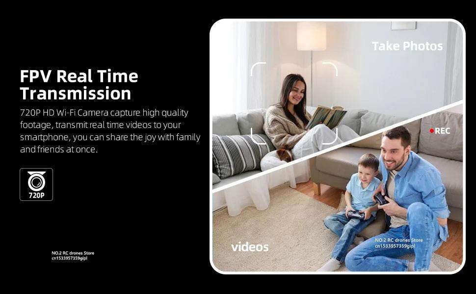 480P Remote Control Helicopter Drone Fighter Uav Land Air Mode Aircraft Brushless Motor Rc Aircraft for Children Kids Plane Toys - Empire P.E