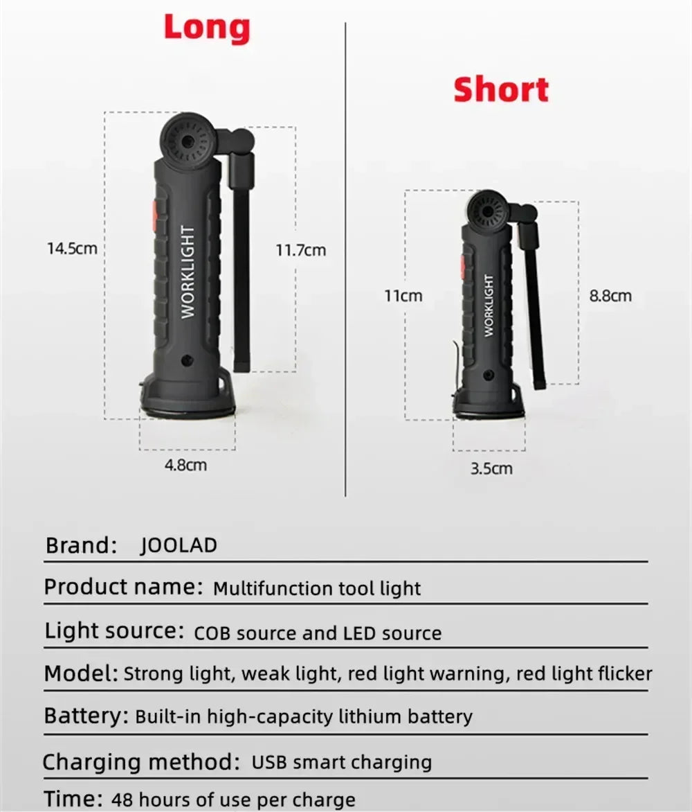 COB LED Work Light Dimmable USB Rechargeable LED Flashlight - Empire P.E