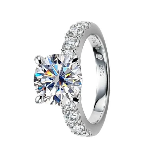 3.5 Carat Moissanite Diamond Engagement Ring S925 Silver Round - Empire P.E