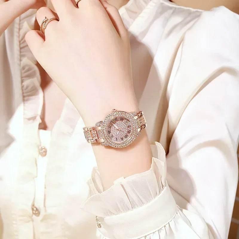 Hip Hop Quartz Watch Women Lady Iced Out Gold Watches Luxury Female Clock Fashion Quartz Watch for Women - Empire P.E