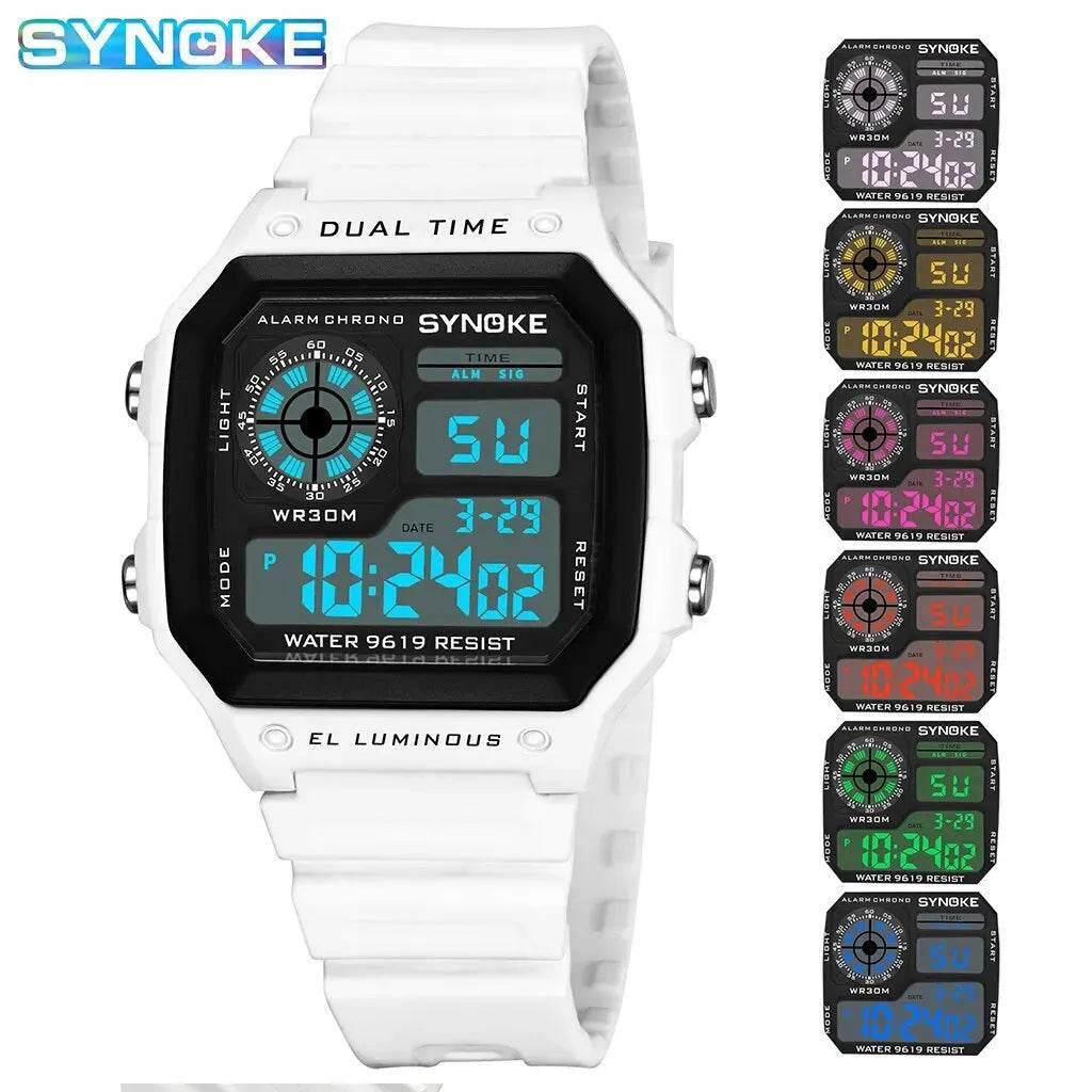 SYNOKE Digital Watches Men Sports Luminous Multifunction Waterproof Women Wristwatch Outdoor and Running Student Seven Lights - Empire P.E