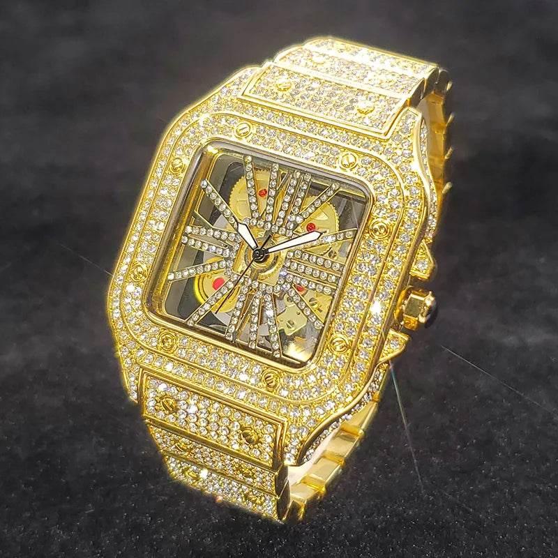 Square Full Diamond Watches For Men - Empire P.E