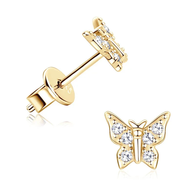 925 Sterling Silver Moissanite Butterfly Earrings - Empire P.E