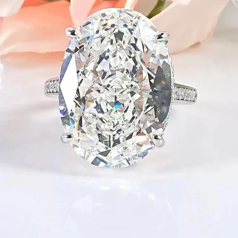 Big Luxury Lab Diamond Ring 20ct Vintage 100% Silver 925 - Empire P.E