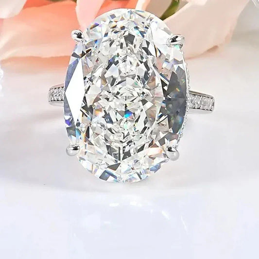 Big Luxury Lab Diamond Ring 20ct Vintage 100% Silver 925 - Empire P.E