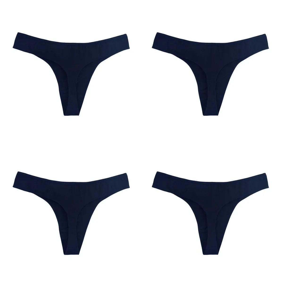 4Pcs/Set Cotton Thongs For Women Low Rise Panties - Empire P.E