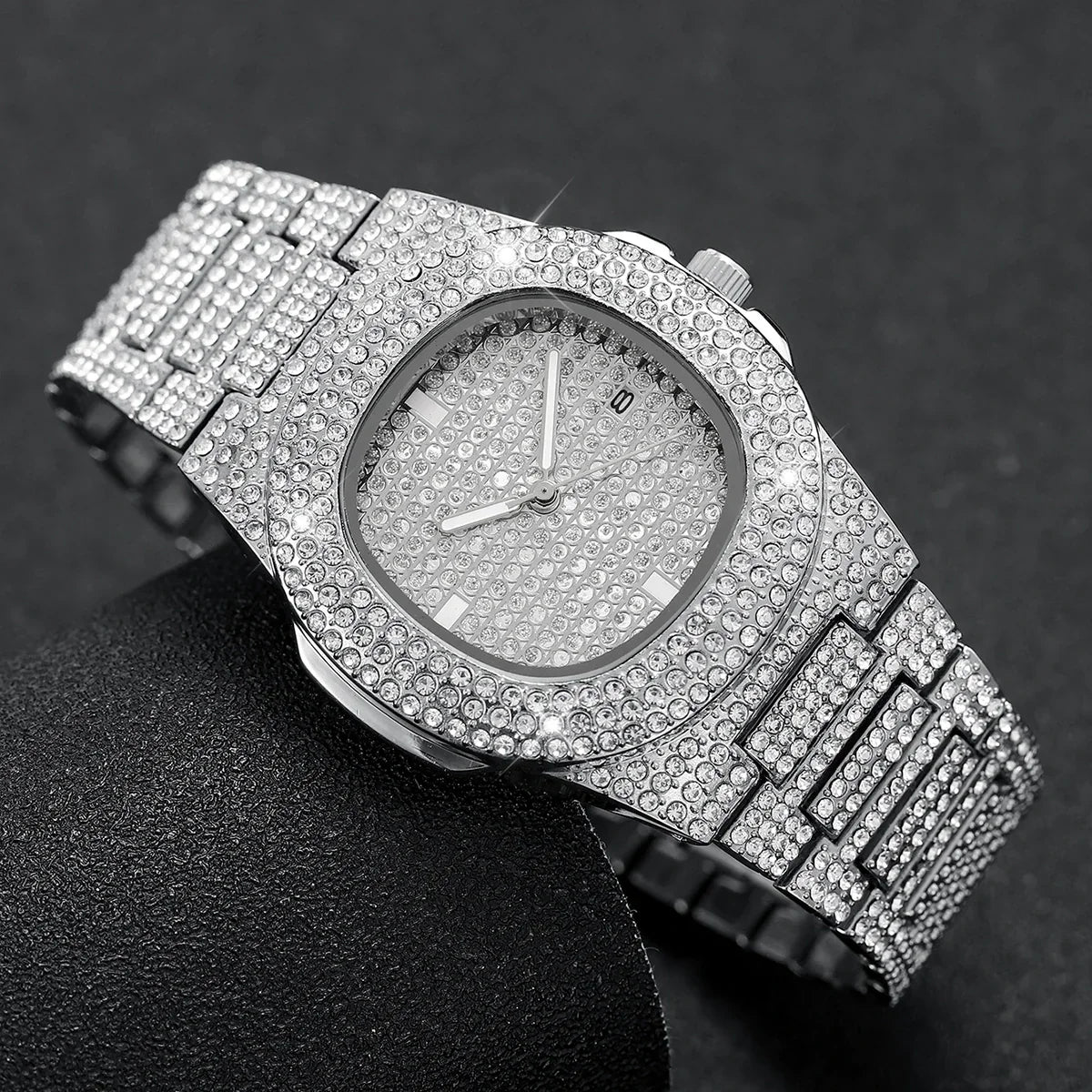 Luxury Full Diamond Men's Stainless Steel Watches Male - Empire P.E