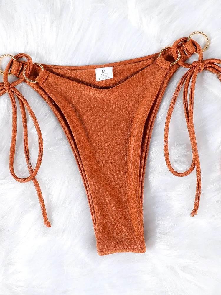 Solid Color Bikinis Push Up Swimwear Women Halter Bikini Set - Empire P.E