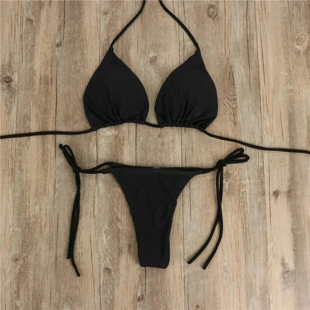 Sexy Women Quick Dry Thong Bikini Swimsuit - Empire P.E