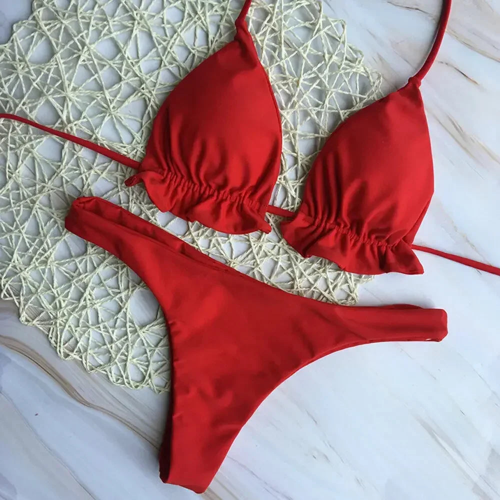 Sexy Bandage Top Thong Bottom 2 Pieces Set - Empire P.E