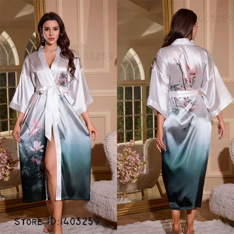 Female Long Robe Loungewear Elegant - Empire P.E
