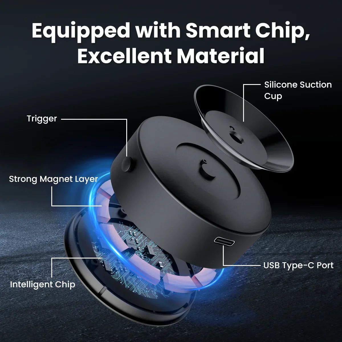 2025 Vacuum Magnetic Car Phone Suction Cup