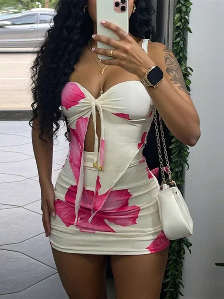 Sexy Slim Fit Short Skirt 2-piece Set