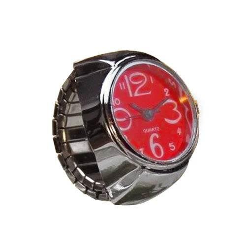 Vintage Punk Finger Watch Mini Elastic Strap Alloy Watches Couple Rings Jewelry Clock Retro Roman Quartz Watch Rings Women Men - Empire P.E