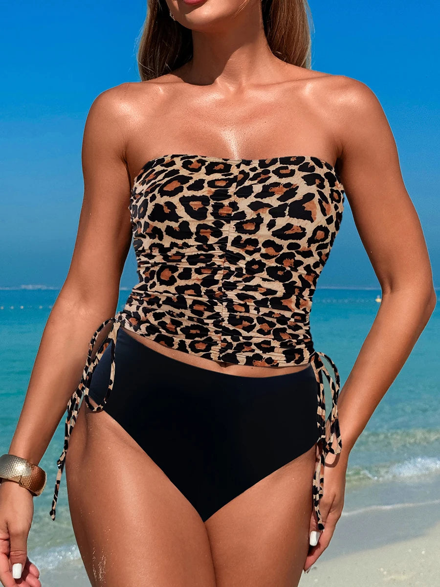 2025 Halter Tankini Two Pieces High Waist Swimsuit - Empire P.E