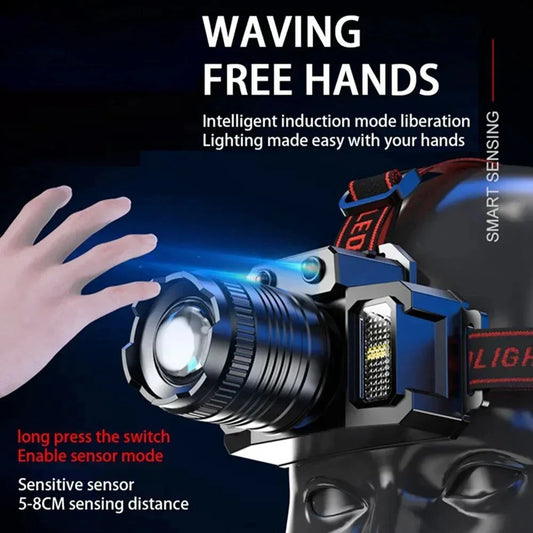 LED Sensor Headlamp Camping Search Light Rechargeable - Empire P.E