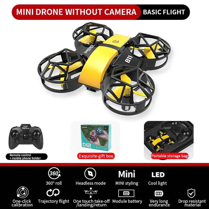 Dowellin D12 Drone Mini Remote Control Aircraft New Children's Toy HD Dual Camera Fixed Height RC Quadcopter Starter Gifts - Empire P.E