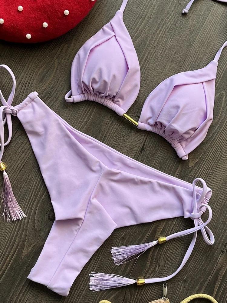 Sexy 13 Color Triangle Bathing Suit for Women Brazilian Beach Bikini Set - Empire P.E