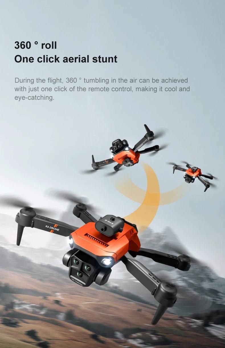 New light Flow professional UAV K6 MAX 4K HD three camera - Empire P.E