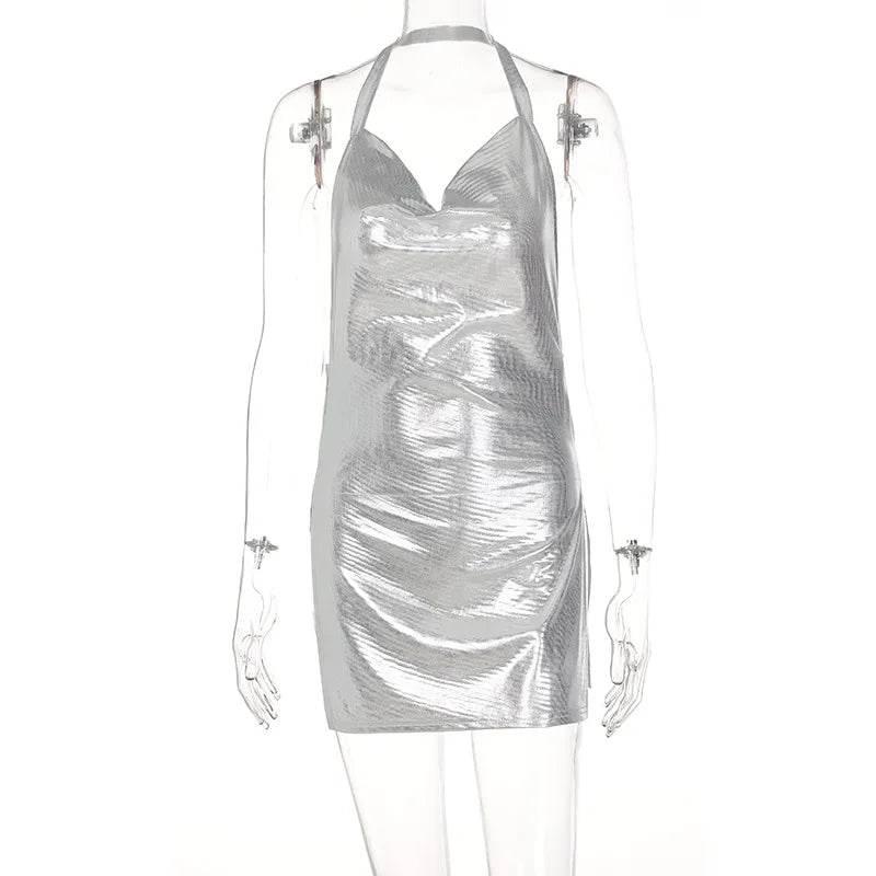 Elegant Short Dress with Hanging Neck Backless - Empire P.E