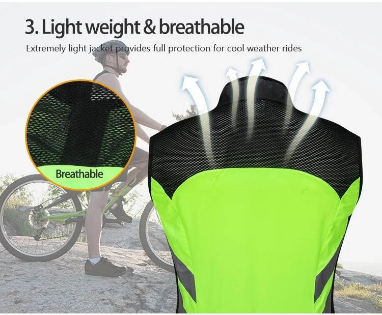 WOSAWE Cycling Vests Reflective Safety Vest Bicycle Sportswear Outdoor Running Breathable Jersey For Men Women Bike Wind Coat - Empire P.E