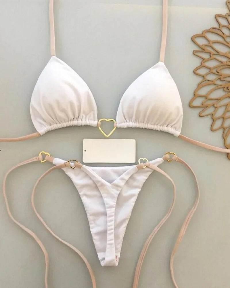 RUOTONSEPT Sexy Halter Solid color Bikini Set Women's Swimsuit Two-piece Triangle Thong Swimwear Bathing Suit Brazilian Biquinis - Empire P.E