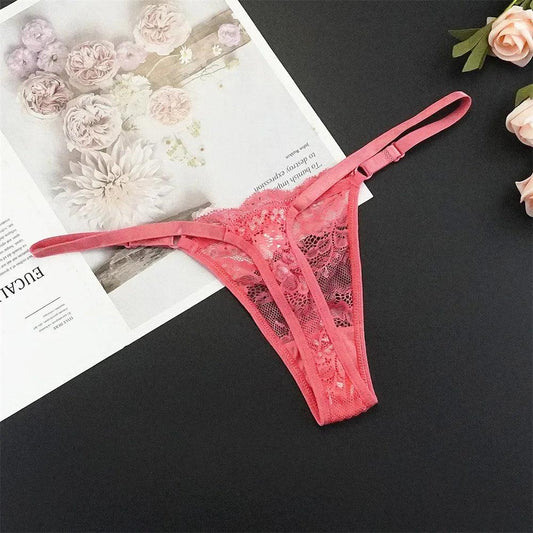 Sexy G String 4 Pcs Mix Adjustable Hollow Out Lace Thongs for Women - Empire P.E