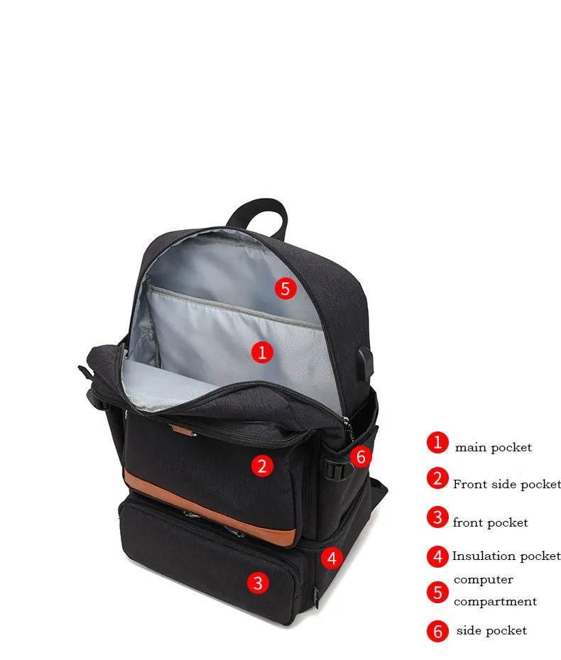 Laptop Backpack Compartment USB Waterproof Backpacks - Empire P.E