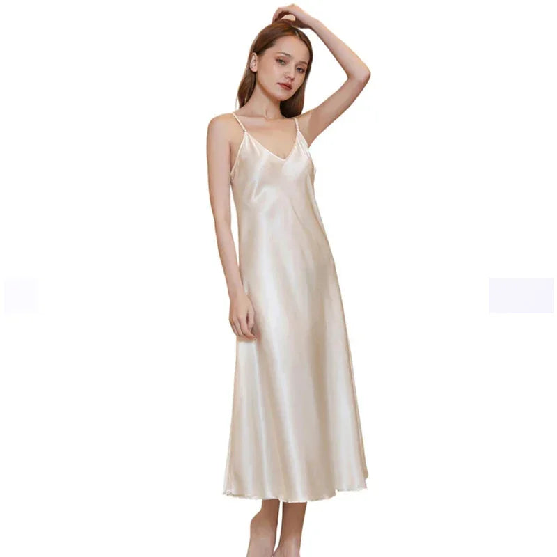 Summer style Satin Silk Nightdress - Empire P.E