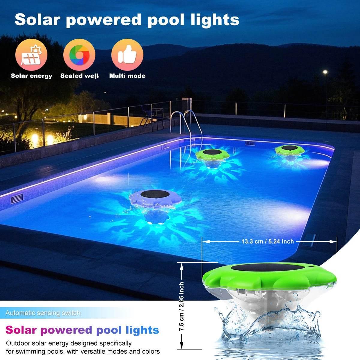 1PC RGB Solar Swimming Pools Lights IP68 Waterproof Water Feature Light Above Ground Pool Lamp For Pool Party Bathtubs Fishbowl - Empire P.E