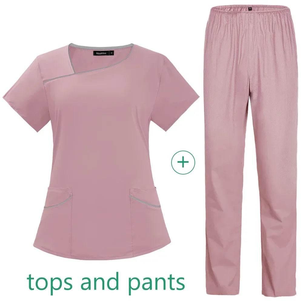 Solid Color Breathable Nursing Scrubs Women Uniforms - Empire P.E