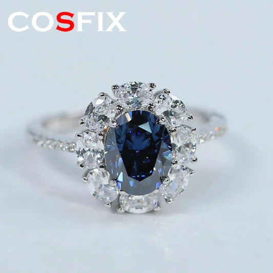 Women Moissanite Ring s925 Silver Oval Cut - Empire P.E