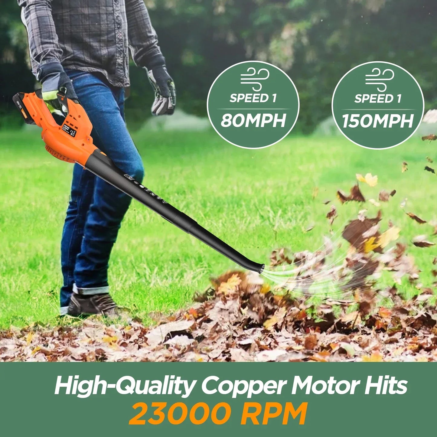 150Mph Handheld Electric Leaf Blowers with 2.0Ah Battery - Empire P.E