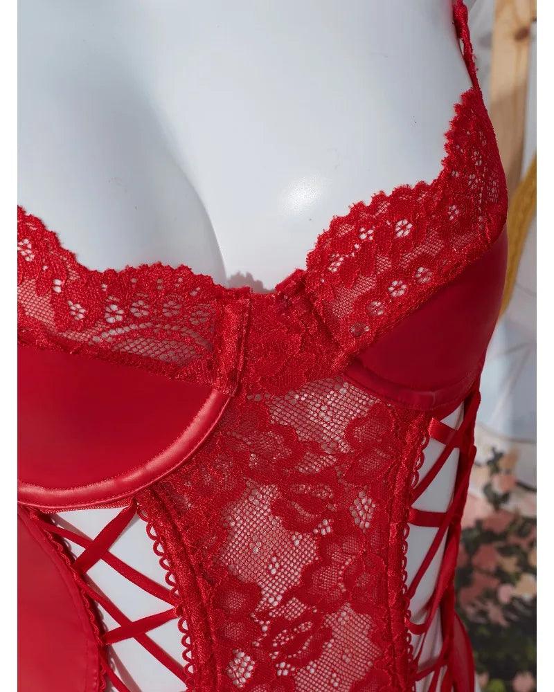 Toucheart Sexy Sexy Pajamas Fishnet PU Leather - Empire P.E