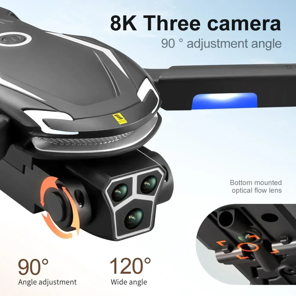 V888 Brushless Drone 8K Professional HD Triple Camera - Empire P.E