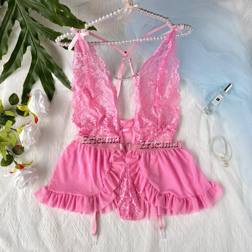 Sexy Lingerie Woman Lace Transparent Sets - Empire P.E