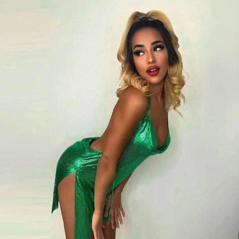 Elegant Short Dress with Hanging Neck Backless - Empire P.E