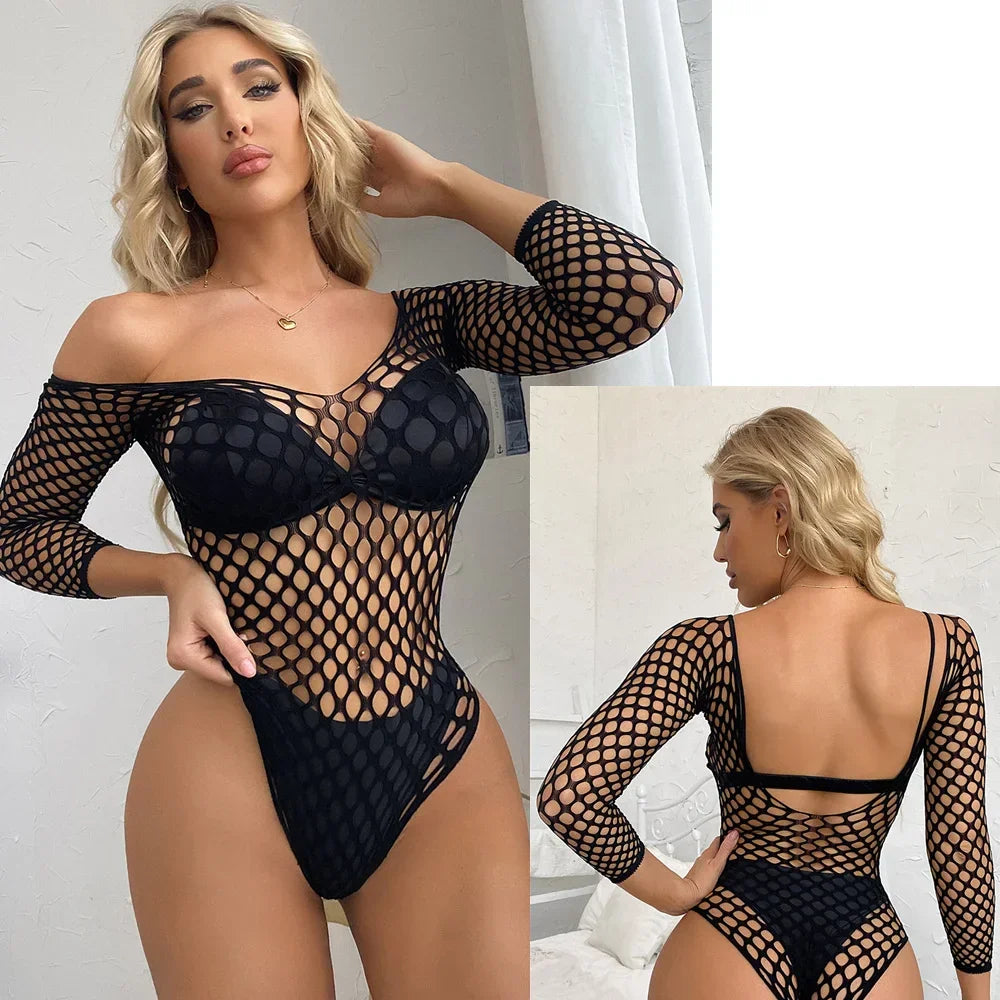 Sexy Bodysuit Woman Fishnet Crotchless - Empire P.E