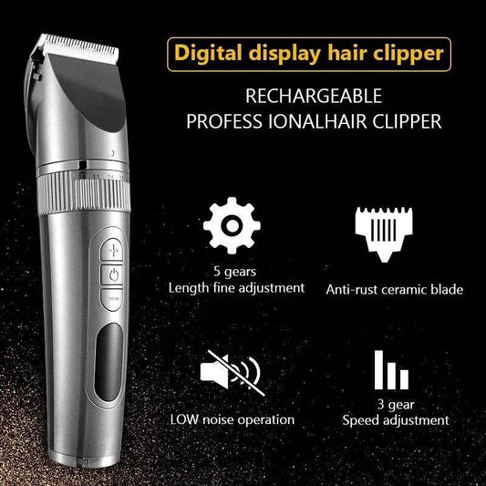 Electric Hair Clipper Men's Professional Hair Clipper Ceramic Blade Household Low Noise Trimmer USB Charging Men's Haircut Tools - Empire P.E