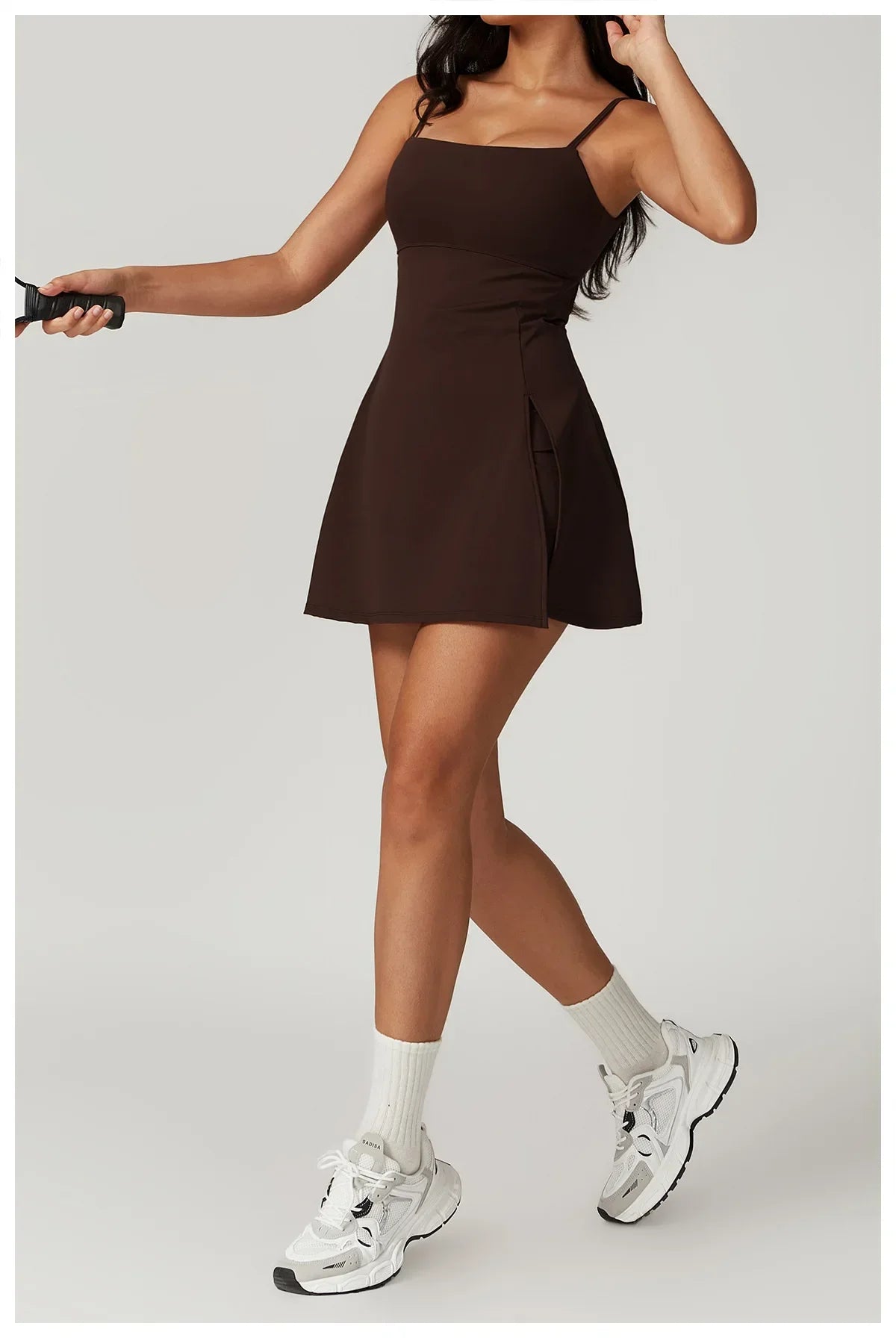 Skinny One-piece Tennis Dress Outdoor Slim-fit Shock-proof Hollow Out Backless Running Fitness Yoga Clothes Tights Tennis Skirt - Empire P.E