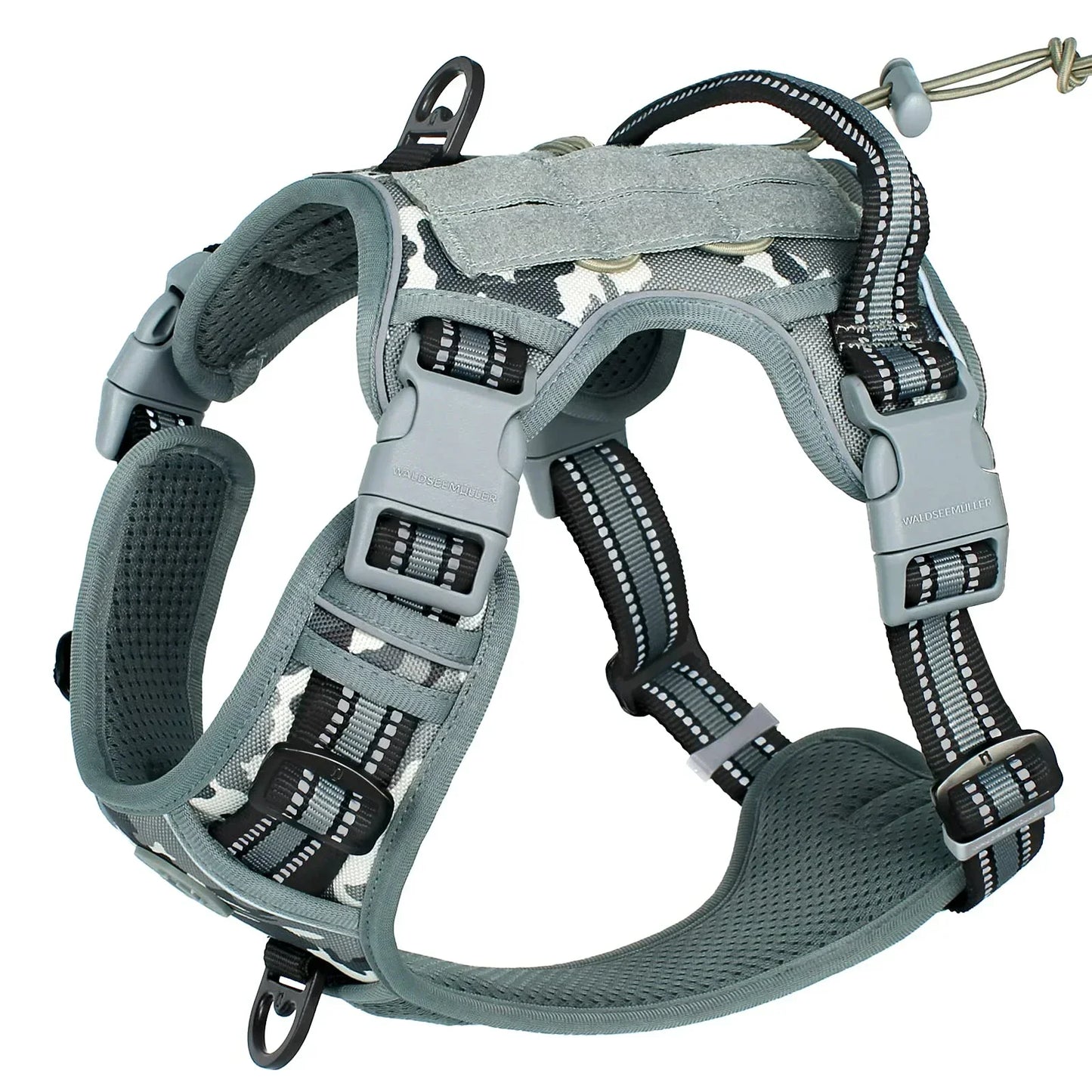 Tactical Dog Harness, No Pull Dog Harness, Adjustable Breathable MOLLE Dog Vest Harness for Medium Large Dog Reflective Military - Empire P.E