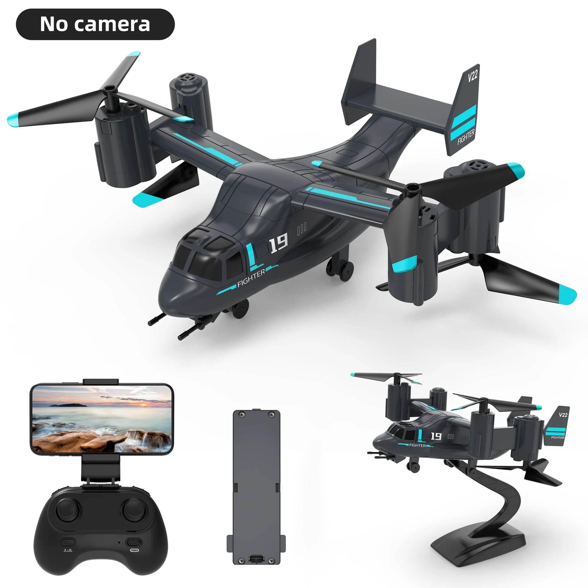 480P Remote Control Helicopter Drone Fighter Uav Land Air Mode Aircraft Brushless Motor Rc Aircraft for Children Kids Plane Toys - Empire P.E